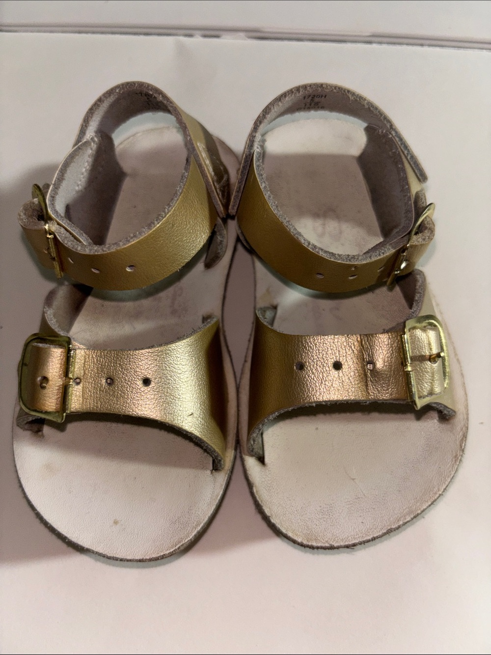 Toddler Metallic Gold Double-Buckle Sandals